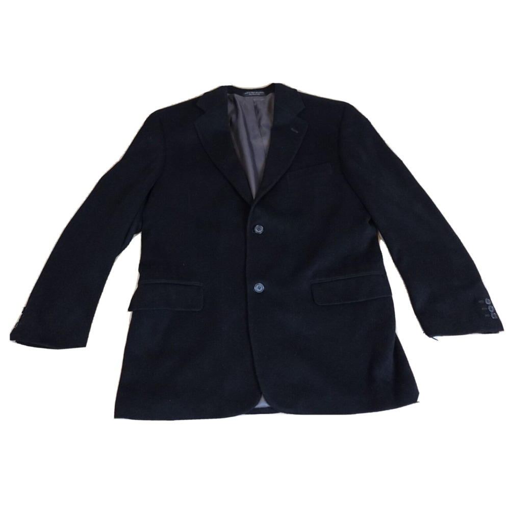 Gianfranco‎ Ruffini Mens 42R Blazer Sports Coat Camel Hair Black Single Breasted